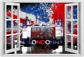 Poszterek 60x40 Tower Bridge zászlóval