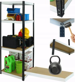 Helios fém tároló állvány garázs állvány 180x35x35cm 4Px175kg Pl