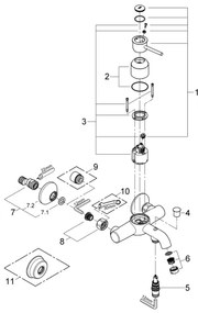GROHE 32865000 - BAUCLASSIC DN 15 kádcsaptelep, fényes króm