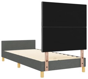 Ágykeret Sötétszürke 90x200 cm Szövet