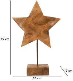 Teak csillagszobor 28x1242cm