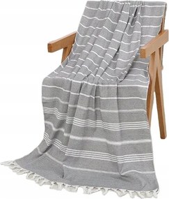 Boho strandtörölköző rojtokkal 90x180 cm Szürke