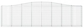 vidaXL 15 db íves horganyzott vas gabion kosár 400x30x100/120 cm