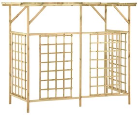 impregnált fenyőfa kerti pergola 3 szemeteskukához