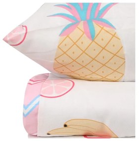 Fehér-rózsaszín egyszemélyes gyerek ágyneműhuzat 140x200 cm Kokteyl – Mijolnir