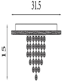 Searchlight 21126-32GO - DELUGE LED dimmelhető mennyezeti lámpa 20W/230V, Ø 31,5 cm, aranyszínű