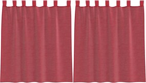 vidaXL 2 db borvörös fátyolfüggönyök hurokkal 140x140 cm