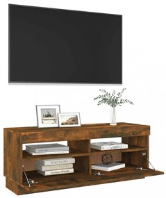füstös tölgy színű TV-szekrény LED-világítással 100x35x40 cm