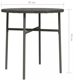 szürke polyrattan teázóasztal 45 cm