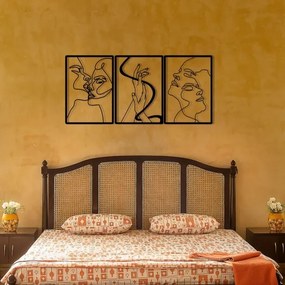 KÉSZLET 3x Fali dekoráció 109x50 cm szerelem fém