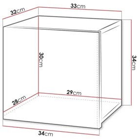 Faliszekrény CALABRINI 34x34 cm fehér