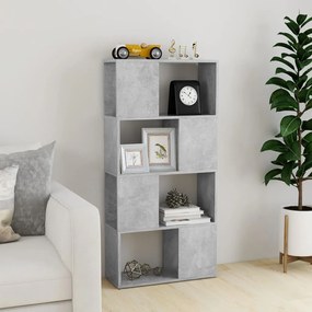betonszürke térelválasztó könyvszekrény 60 x 24 x 124,5 cm