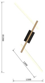 Wofi 7021-306- LED Dimmelhető fali lámpa RIMINI LED/40W/230V barna/fekete