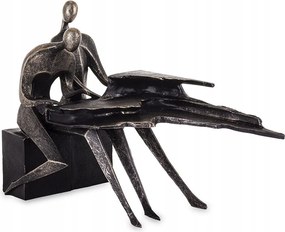 Zongorázó Pár Figura Fekete Arany Zenész Zongora