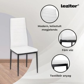 Nash 4+1 étkező garnitúra fehér-fekete