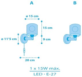Dalber 60659 - Gyermek fali lámpa PIRATE ISLAND 1xE27/15W/230V