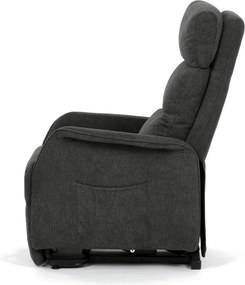 Relaxační křeslo, elektrické kabelové ovládání, šedá, látka, TV-L8960 GREY2