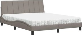 vidaXL ágy matraccal Hanko Taupe 160x200 cm szövet