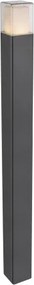 Globo 34577 Kültéri alumínium fekete állólámpa, üveg opál , IP44, LxBxH:85x85x1100, inkl. 1xLED 12,2W 230V, 600lm, 3000K