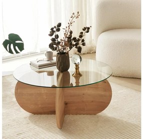 Asir Kávésasztal BUBBLE 35x75 cm barna/átlátszó AS1560