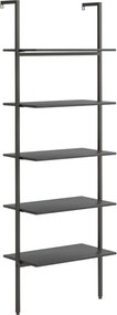 vidaXL 5 szintes fekete létrapolc 64 x 35 x 185 cm