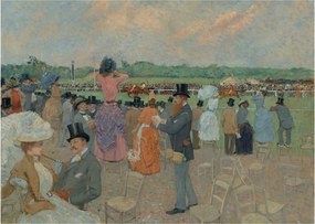 Üveg kép - Jean-Louis Forain, The Races at Longchamp, reprodukciók (70x50 cm)