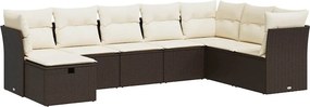 vidaXL 8 részes barna polyrattan kerti ülőgarnitúra párnákkal