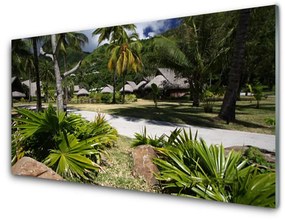 Üvegkép A levelek Palm Trees Nature 120x60cm