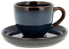Fekete-kék kerámia eszpresszó csésze 70 ml Gastro Dark Blue/Black – Bitz