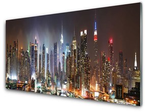 Akril üveg kép Éjszakai New York City 125x50 cm