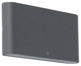 Sötétszürke kültéri fali lámpa 17,5 cm LED-del IP65 - Batt