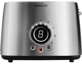 Sencor - Kenyérpirító két nyílással és melegítőráccsal 1000W/230V ezüst