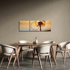 Egy pitypang képe naplementekor (órával) (90x30 cm)