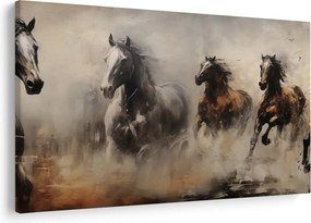 Kép - Olajfestmény lovakról (90x60 cm)