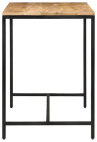 tömör nyers mangófa és vas étkezőasztal 110 x 55 x 75 cm