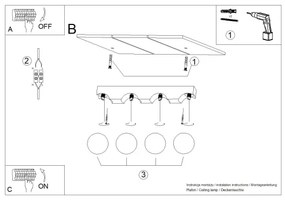 Sollux SL.1685 - Mennyezeti lámpa BULBO 4xG9/8W/230V bükkfa/fehér