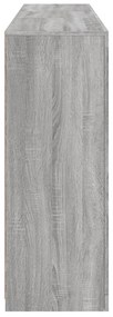 szürke sonoma színű tálalószekrény LED-ekkel 162 x 37 x 100 cm