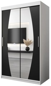 Ruhásszekrény 120 cm Eclipse (matt fehér + matt fekete). 1063386