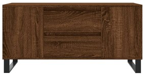 Barna tölgyszínű szerelt fa dohányzóasztal 102 x 44,5 x 50 cm