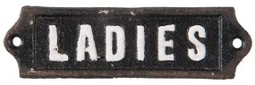 CLEEF.6Y2599 Öntöttvas ajtótábla " Ladies " felirattal, 12x1x3cm