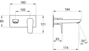 Novaservis - Mosdócsap rejtett beépítéshez METALIA ECO fényezett króm