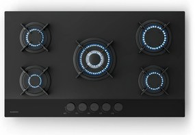 Klarstein Velaire gáztűzhely, 5 égős elektromos gyújtással, Földgázzal és LPG-vel kompatibilis, 10400 W, 90 cm