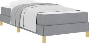 vidaXL Boxrugós ágy matracmal Világosszürke 90 x 190 cm szövet
