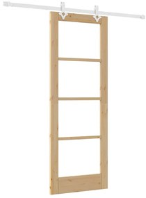 Csúszóajtó Barna 73.5 x 198.5 cm Fa és fém