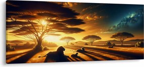 Kép - Pihenő oroszlánok (120x50 cm)