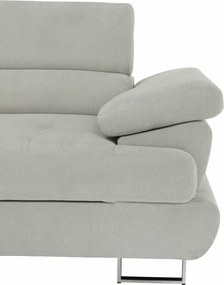 Ülőgarnitúra, világos szürke, szövet, balos, BUTON P