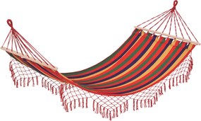 Outsunny pólus hintaágy időjárásálló UV-álló 2 x 1 m 120 KG-ig pamut-poliészter keverék többszínű | Aosom