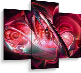 Piros fraktálos kép (90x60 cm)