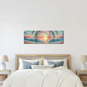 Kép – Naplemente mozaik (órával) (90x30 cm)