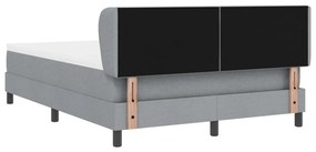 Boxspring Ágy Textil Mattal Világosszürke 140x190 cm